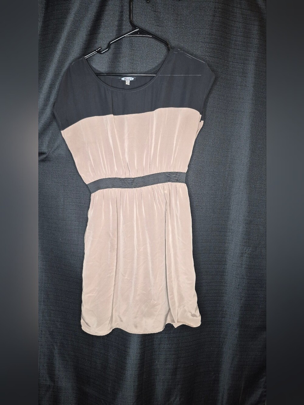 Apt. 9 Black and Blush Colorblock Cap-Sleeve Mini Dress